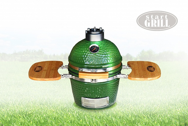 Керамический гриль Start Grill зеленый, 31 см