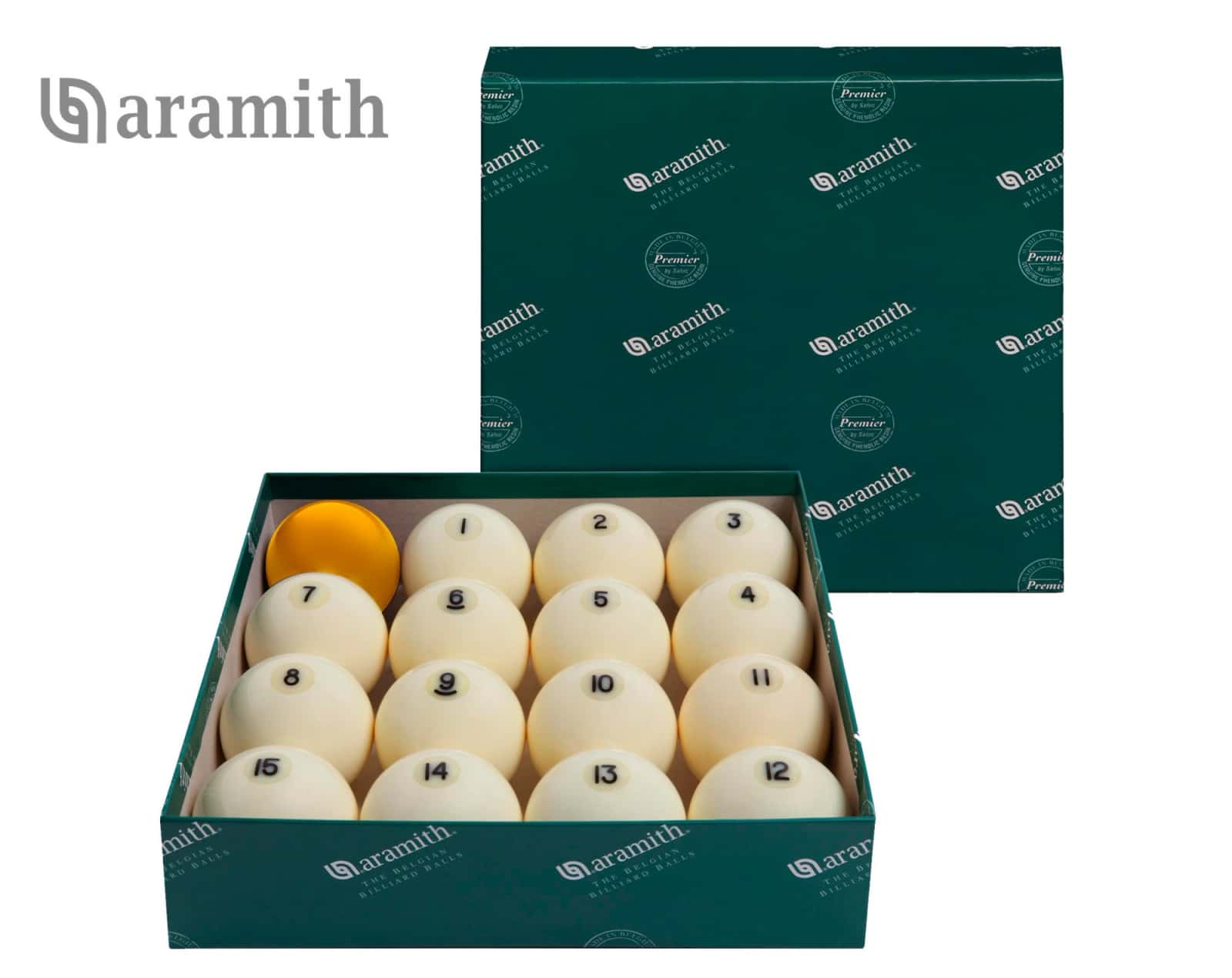 Шары Aramith Premier РП 68мм 70048680/1 (Жёлтый биток) 2