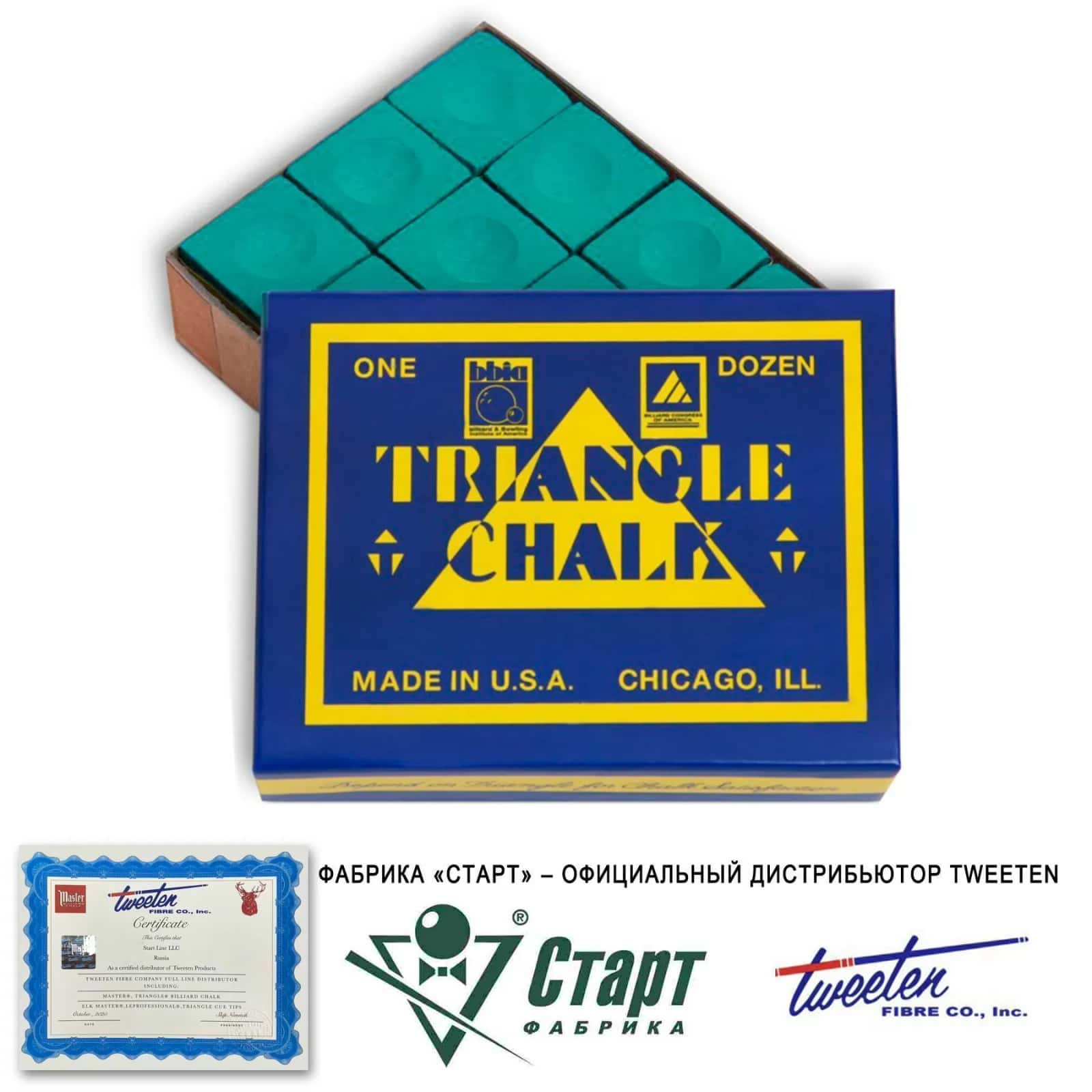 Мел Tweeten Triangle зеленый (12 шт) 2