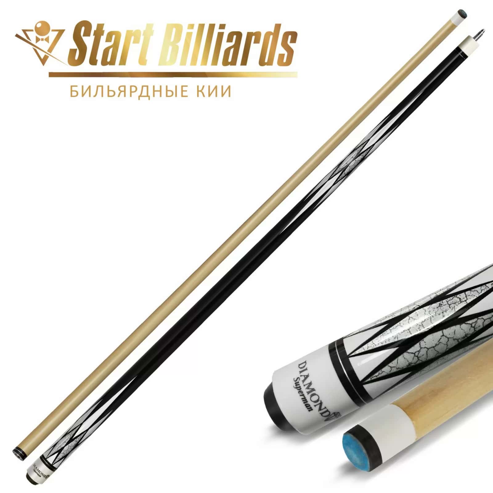 Кий Startbilliards Пул Береза белый бриллиант 2РС 145 см. 4