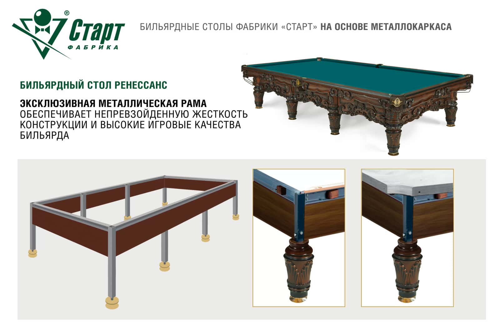 Бильярдный стол Ренессанс — Эксклюзивная серия 6