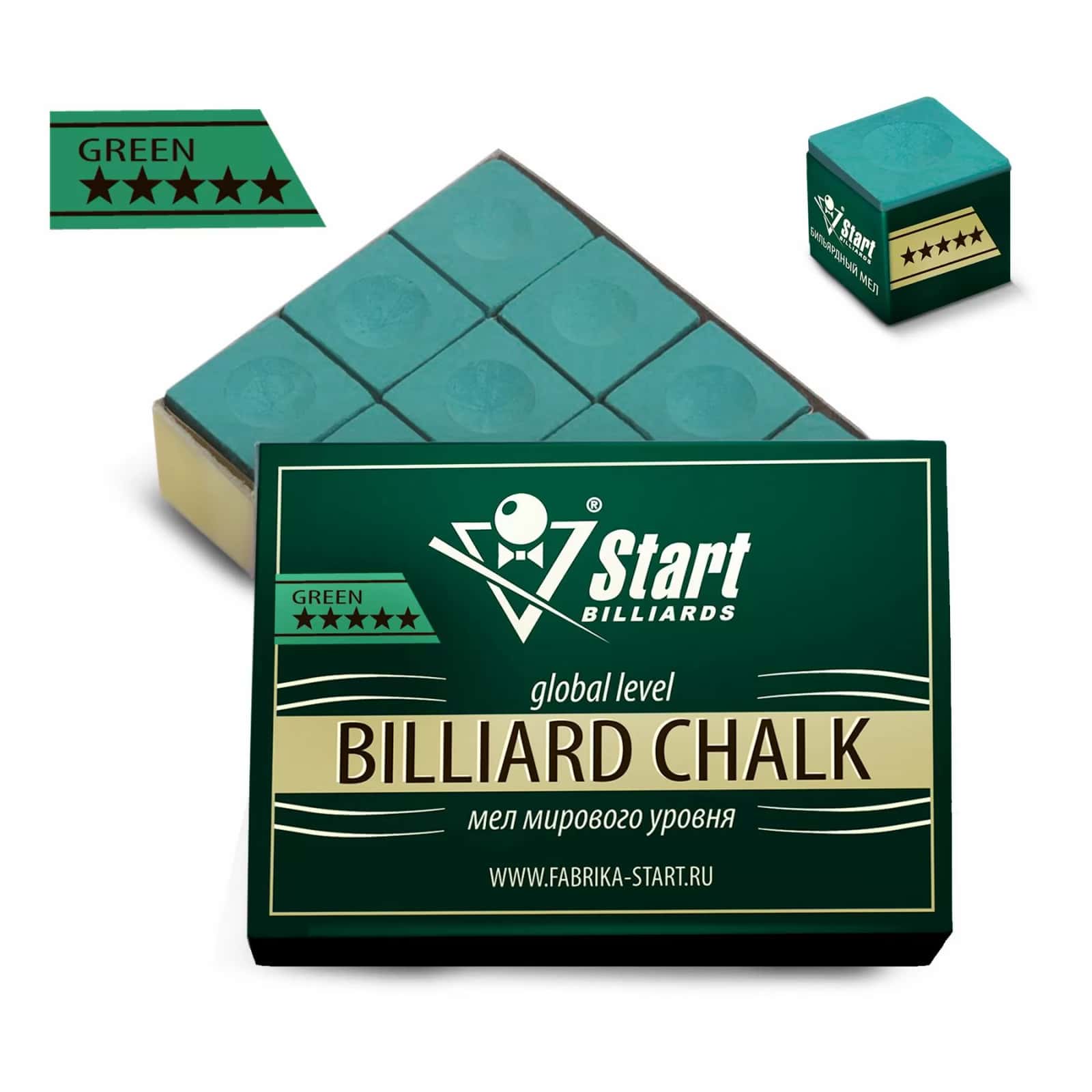 Мел Startbilliards 5 звезд зеленый (12шт) 2