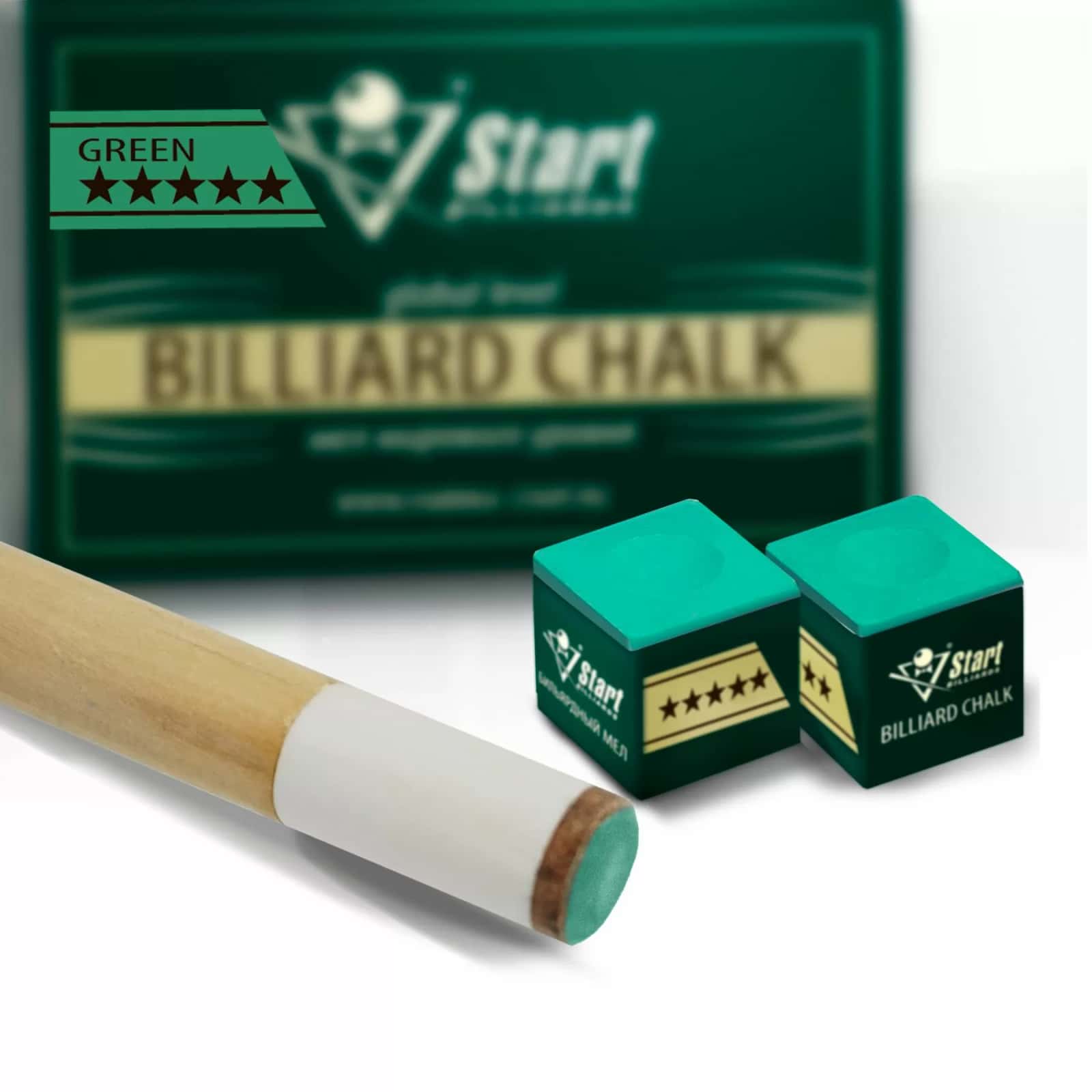 Мел Startbilliards 5 звезд зеленый (1шт) 2