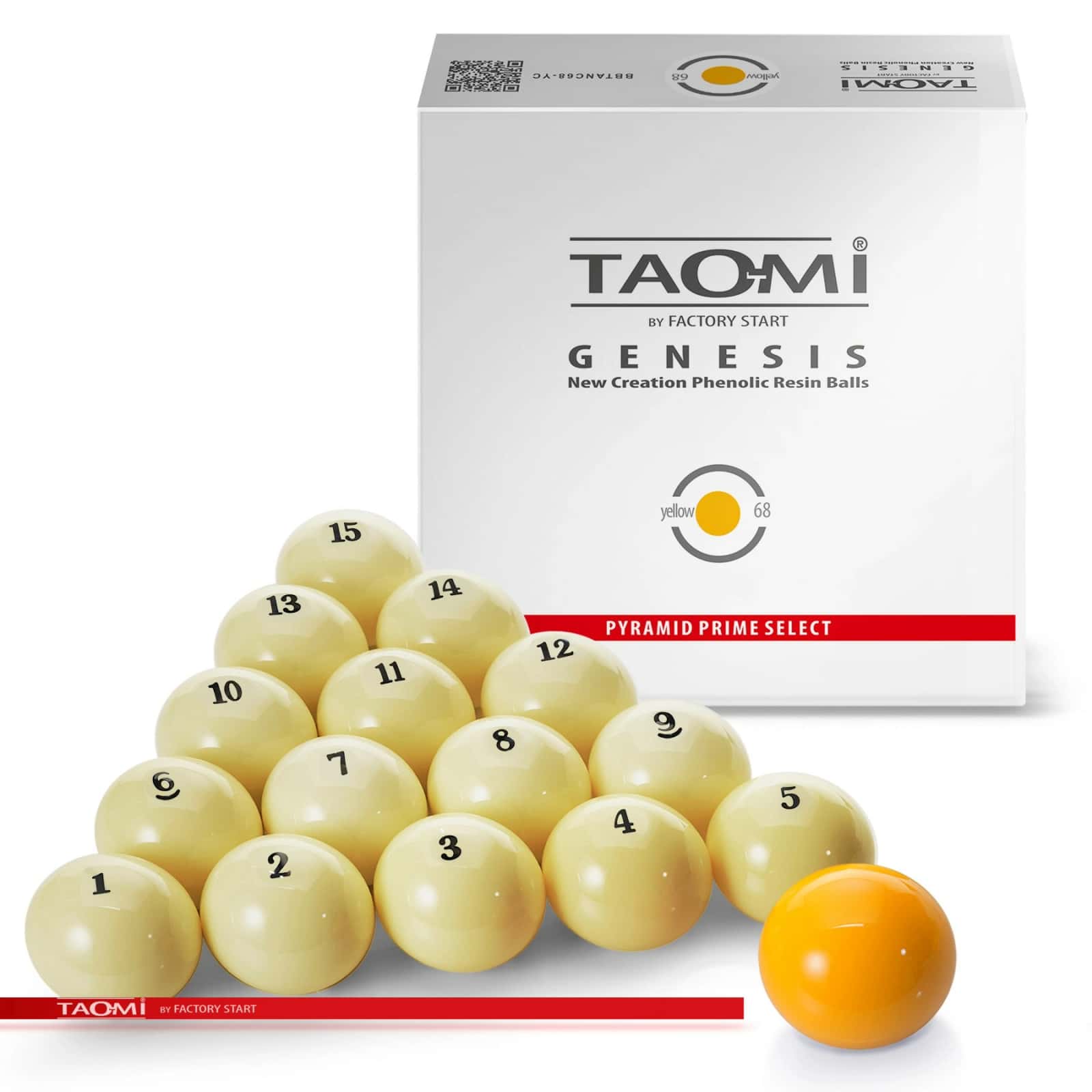 Шары TAO-MI GENESIS 68 мм Желтый биток 1