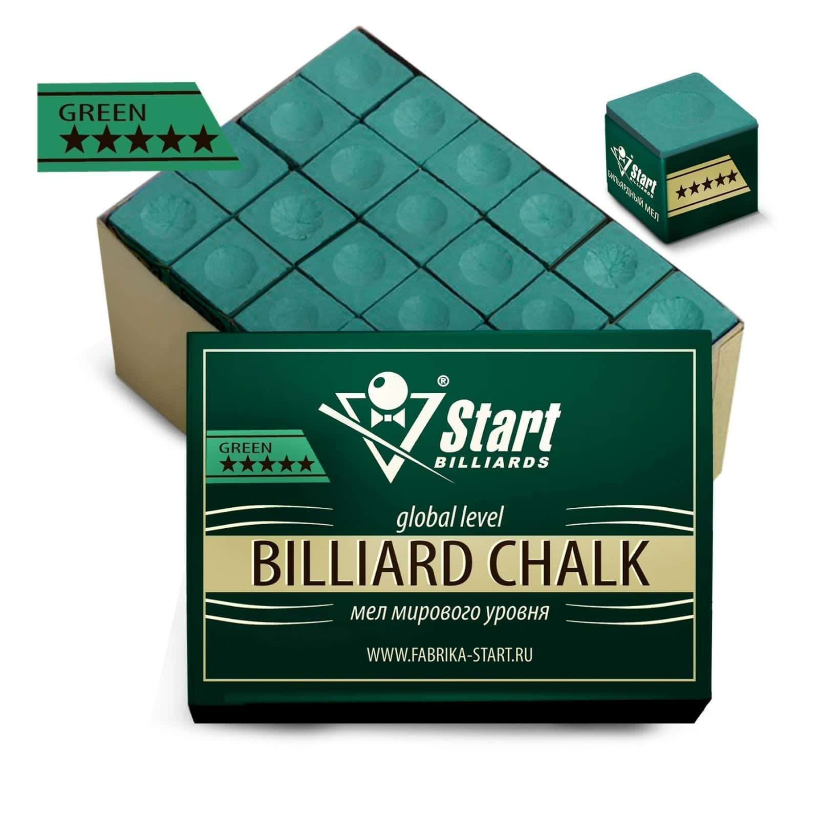 Мел Startbilliards 5 звезд зеленый (72шт) 2