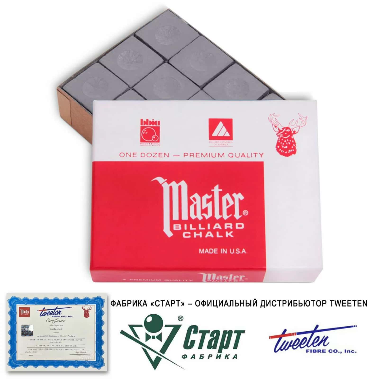 Мел Tweeten Master серый (12 шт) 2