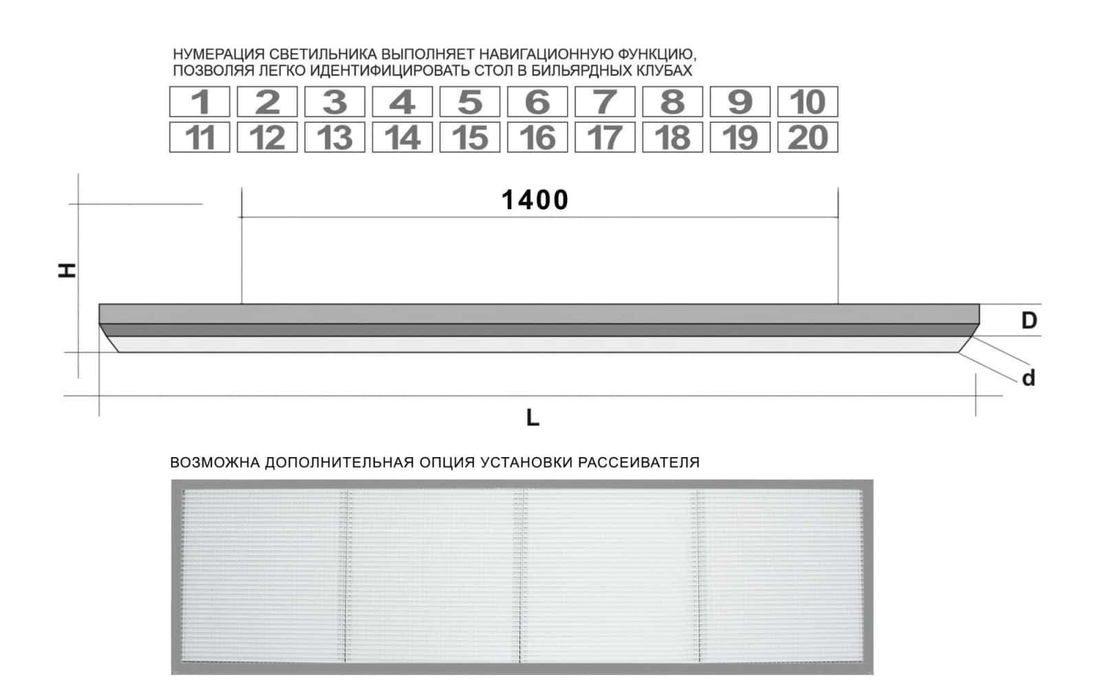 Лампа "STARTBILLIARDS" Club select 4 секции 5