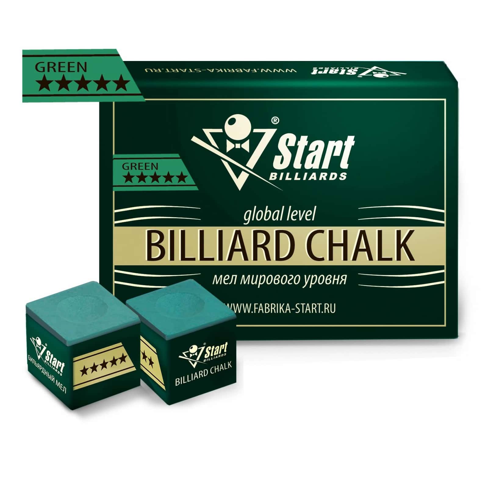 Мел Startbilliards 5 звезд зеленый (12шт) 1