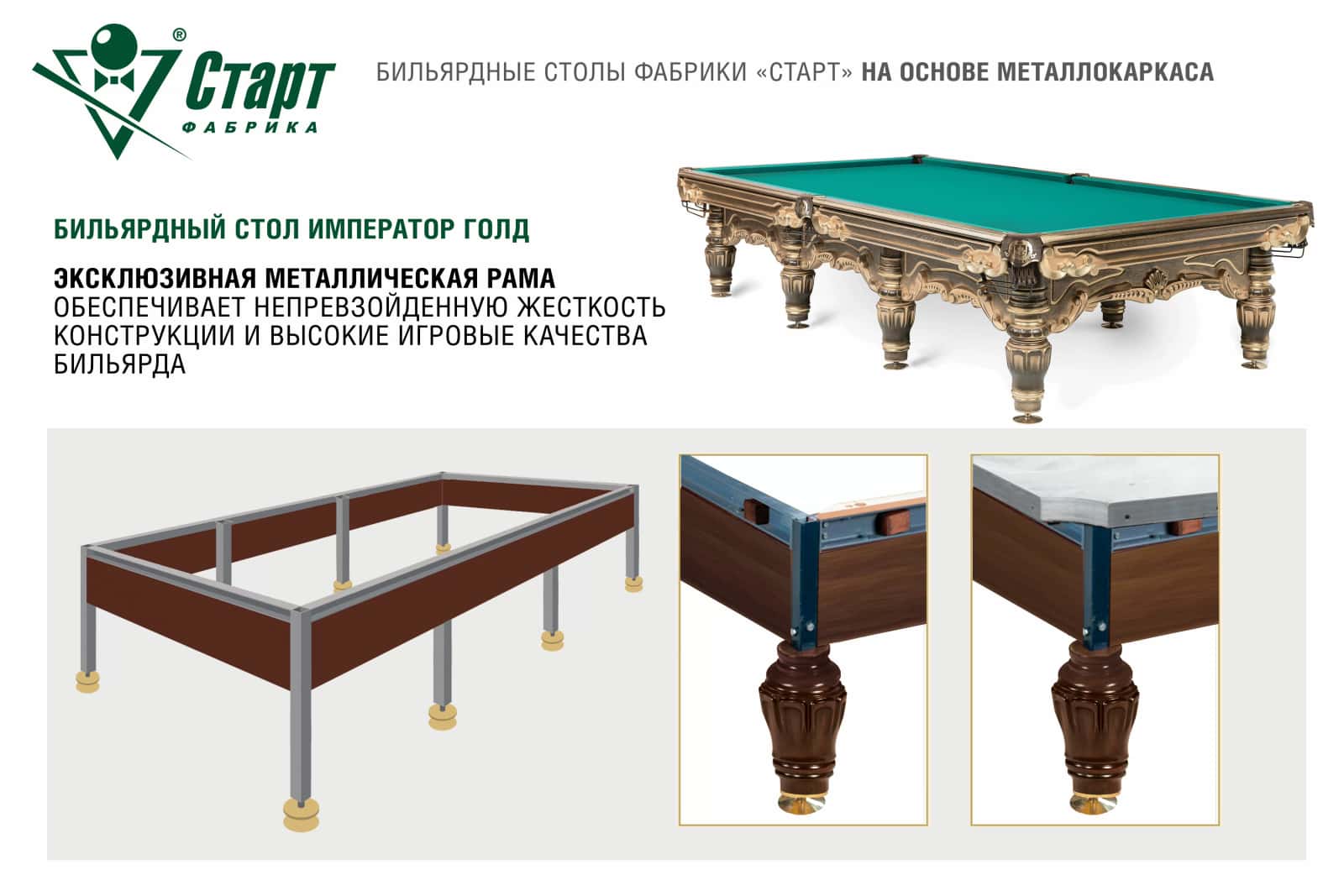 Бильярдный стол Император Голд — Эксклюзивная серия 5