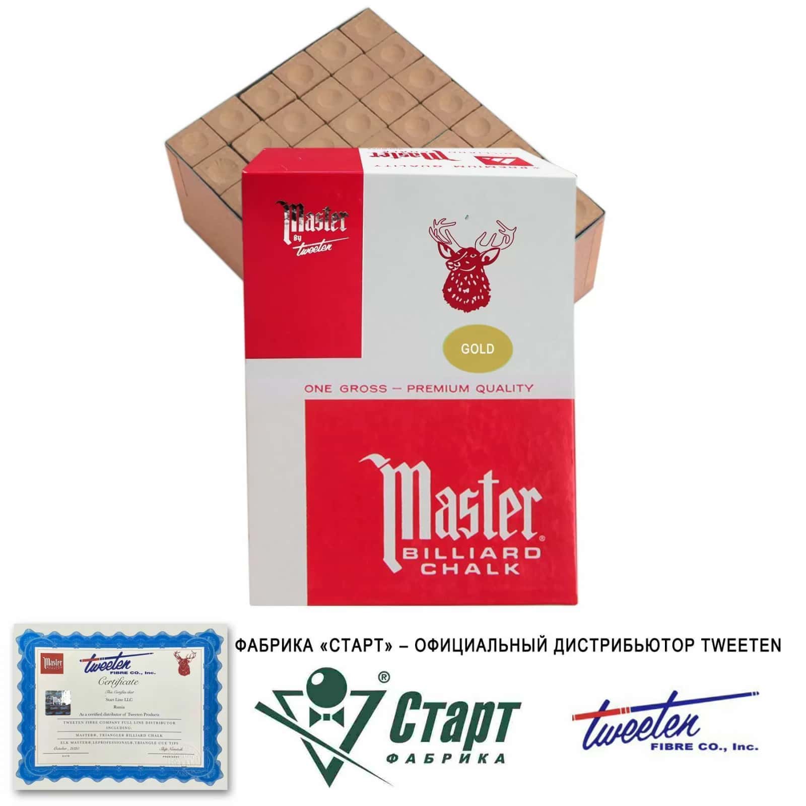 Мел Tweeten Master золотой (144 шт) 2