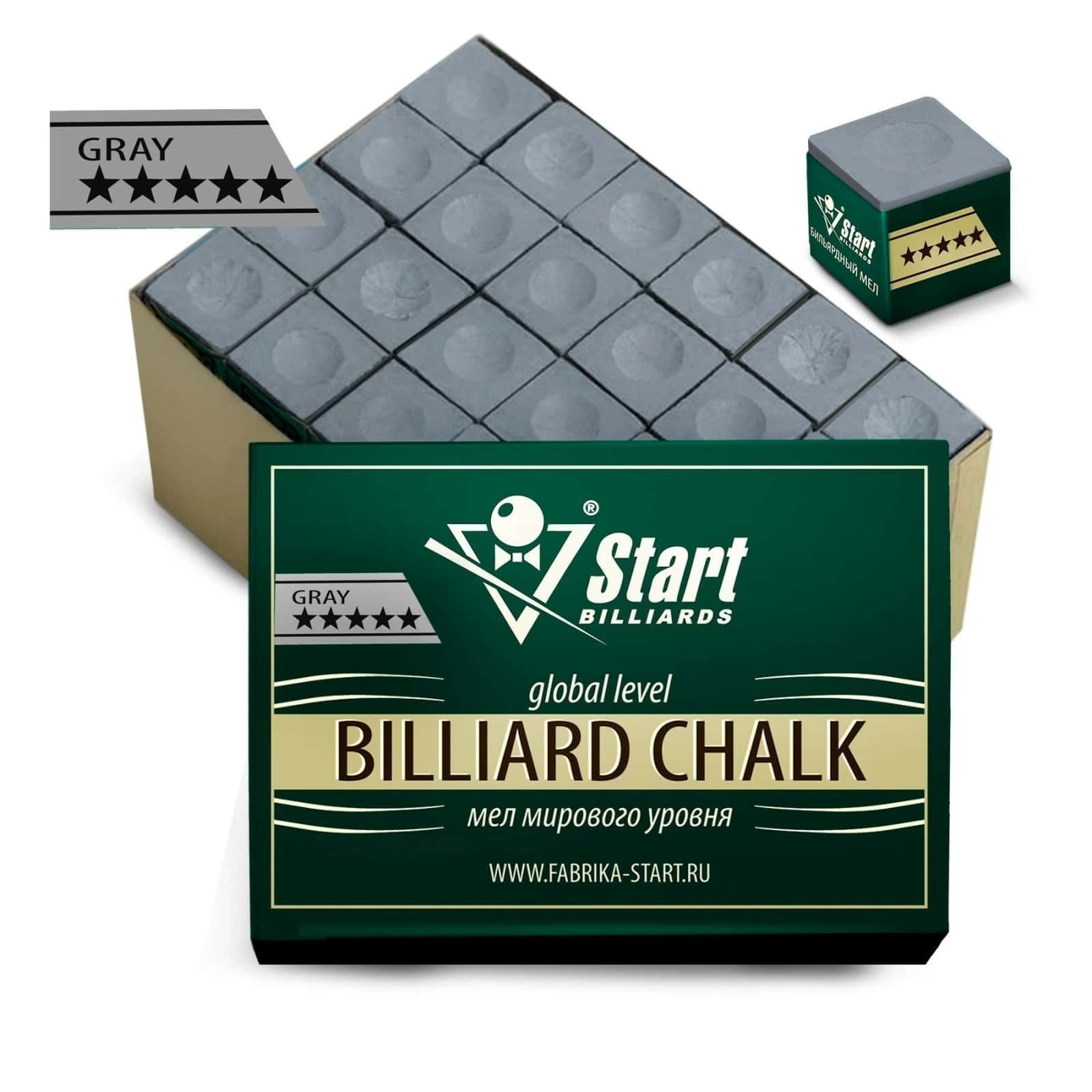 Мел Startbilliards 5 звезд серый (72шт) 2