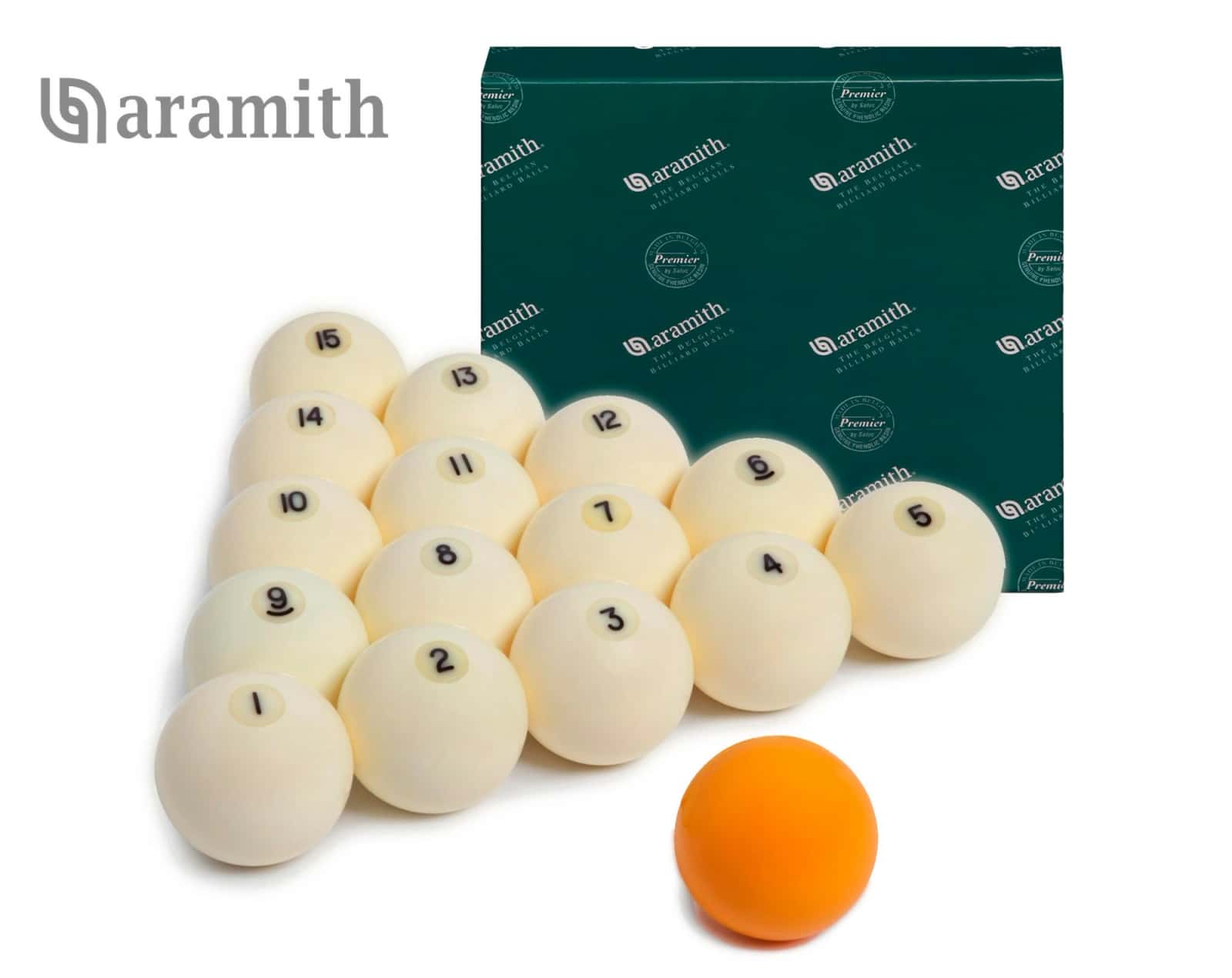 Шары Aramith Premier РП 68мм 70048680/1 (Жёлтый биток) 1